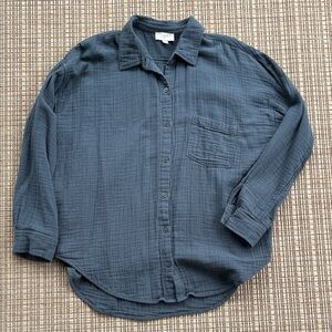 LOFT Long Sleeve Button Down Shirt Top Blouse, Size large